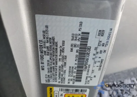 2014 Ford Fusion Se z USA, uszkodzony, nr VIN 1FA6P0HD6E5385383